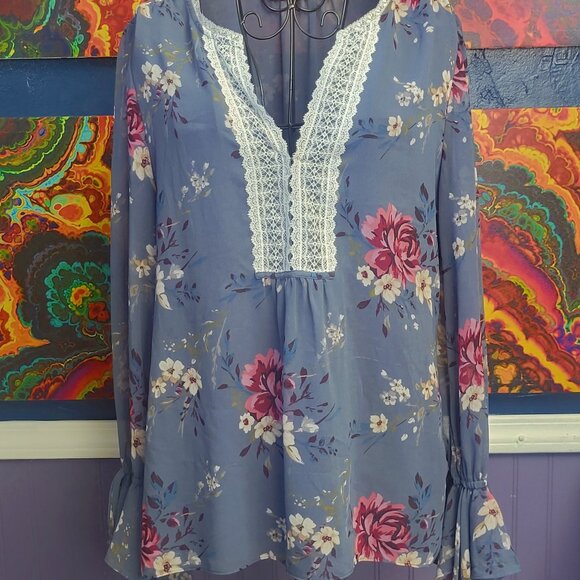 White House Black Market ~ Sz 8 ~ Hook and Eye Closure Blouse / Top ~ Excellent - Picture 2 of 8